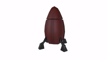 Stylish 3D rendering of a retro rocket in a minimalist design video