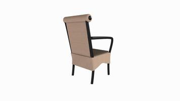 Stylish 3D rendering of a modern chair design with unique features video