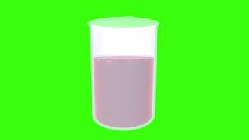 Exploring a 3D rendering of a laboratory beaker with liquid inside video
