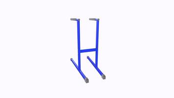 3D rendering of a blue parallel bar for gymnastics training purposes video