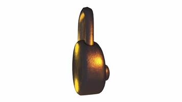Realistic 3D rendering of a golden combination padlock with shadows video