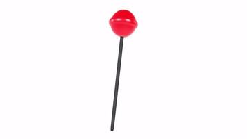 3D rendering of a red ball on a stick in a minimalist design video