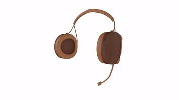 3D rendering of a unique wireless headset design in brown tones video