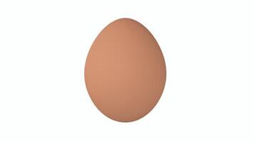 Realistic 3D rendering of a brown egg on a plain background video