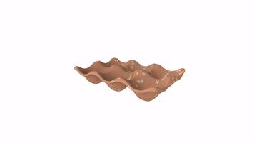 3D rendering of a unique wavy clay tray design on a white background video