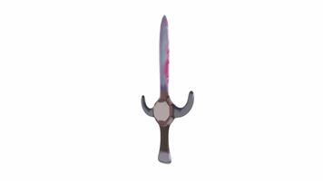 Realistic 3D rendering of a sleek sword with intricate details video