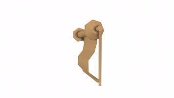 3D scroll with wooden handles on a minimal background video