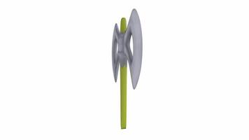 Innovative 3D rendering of a futuristic double-headed axe design video