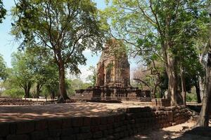 Ruins view of the ancient of Prang Si Thep Historical Park, a UNESCO archaeological site in Phetchabun, Thailand. photo