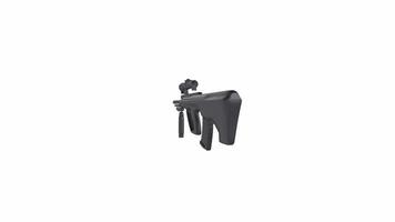 Dynamic 3D rendering of a tactical rifle with scope details video