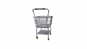 Realistic 3D rendering of a shopping cart in a minimalist setting video