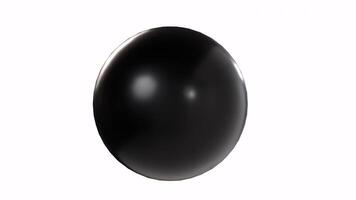 Realistic 3D rendering of a black bowling ball on a plain background video