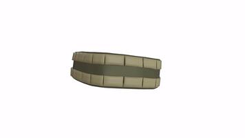 Detailed 3D rendering of a tactical belt with pouches and clips video