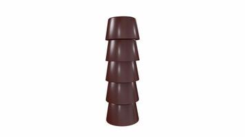 Minimalist 3D render of stacked brown cups in a simple scene video