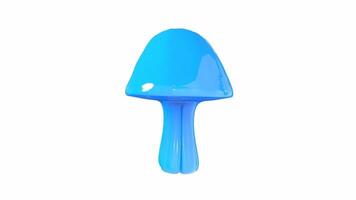 3D rendering of a vibrant blue mushroom in minimal style video