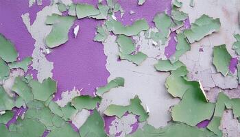 ancient weathered wall texture with cracks and peeling paint photo