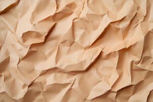 Crumpled paper texture with a wrinkled and folded surface photo