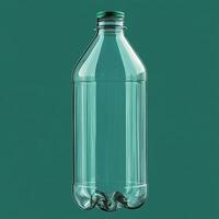 A bottle with a green lid on a green background photo