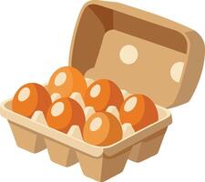 a box of eggs that is open with a box that says eggs vector