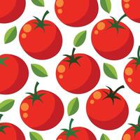 Seamless pattern with tomatoes vector