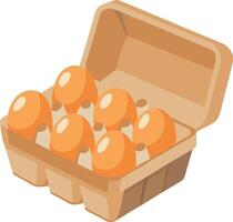 a box of eggs that are labeled eggs vector