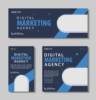 Digital marketing agency banner template set vector