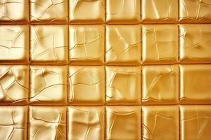 Gold Texture Background Square Pattern Shiny Surface Luxury Design photo
