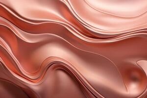 Abstract Copper Metallic Background with Flowing Waves photo