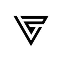 Letter Vp or Vz initial triangle shape modern unique logo vector