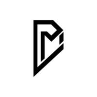Letter P M D modern initial line art create typography logopm logo vector
