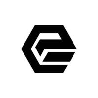 Letter Pe or Ep initial hexagon line shape modern logo vector