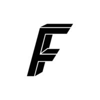 Letter F with modern flat 3d custom style typography logo vector