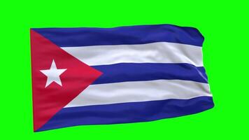 Cuba Flag 3d render waving animation motion graphic isolated on green screen background video