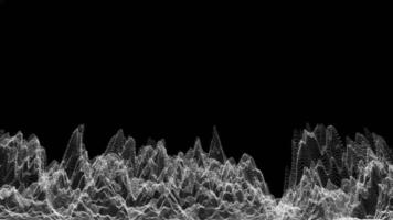 Abstract 3d landscape waves white dots particles Data visualization digital technology animation background video