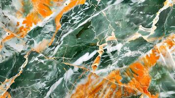 Beautiful green and orange jasper stone texture background with intricate natural patterns photo