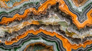 Captivating jasper stone texture with vibrant orange and green patterns from natural formations photo