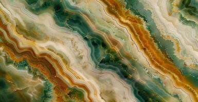 Elegant jasper stone texture with rich green, brown, and gold patterns creating a natural artwork photo