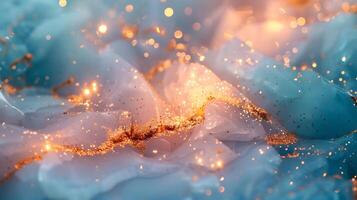 Beautiful marble texture background with sparkling elements in soft pastel colors photo