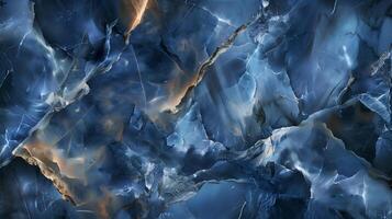 Intricate blue marble texture creating an elegant backdrop for creative design projects photo