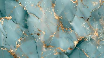Elegant marble texture background with turquoise and gold detailing for design projects photo