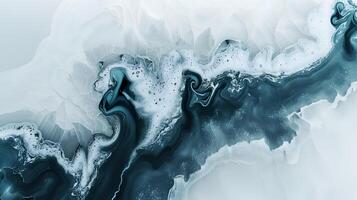 Elegant marble texture background with swirling blue and white patterns in a fluid design photo
