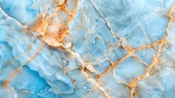 Elegant blue marble texture with golden veins ideal for backgrounds and designs photo