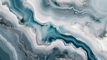 Abstract blue and white marble texture with flowing patterns suitable for modern design photo