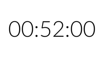 55 seconds digital clock countdown timer animation on white screen perfect for urgency, timers, deadlines video