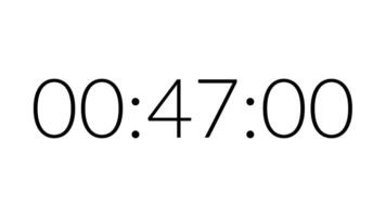 50 seconds digital clock countdown timer animation on white screen perfect for urgency, timers, deadlines video