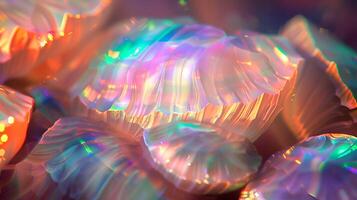 Beautiful opal textures with vibrant colors displayed in an abstract and artistic manner photo