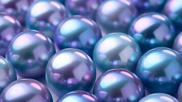 Colorful pearl display showcasing iridescent shades in a soft background setting photo