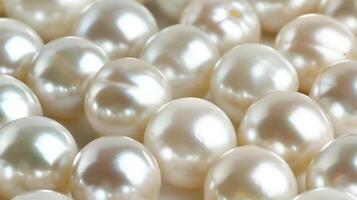 Soft, gleaming pearls scattered across a textured surface create a serene and elegant visual photo