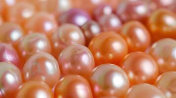 A close-up view of colorful pearls elegantly arranged on a soft background photo