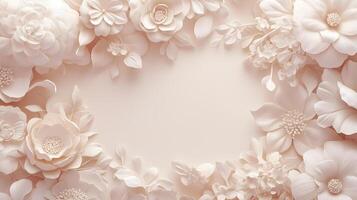 Elegant Rococo white and gold floral relief design adorned with intricate botanical elements photo